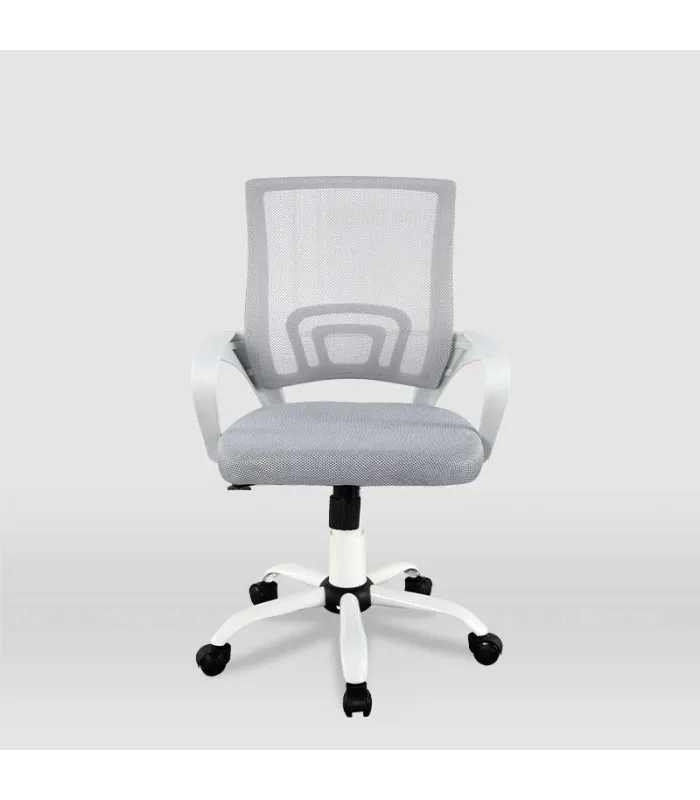 Silla de estudio juvenil Martina en gris y blanco