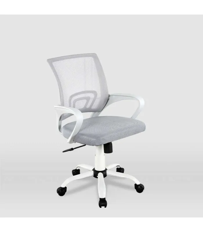 Silla de estudio juvenil Martina en gris y blanco