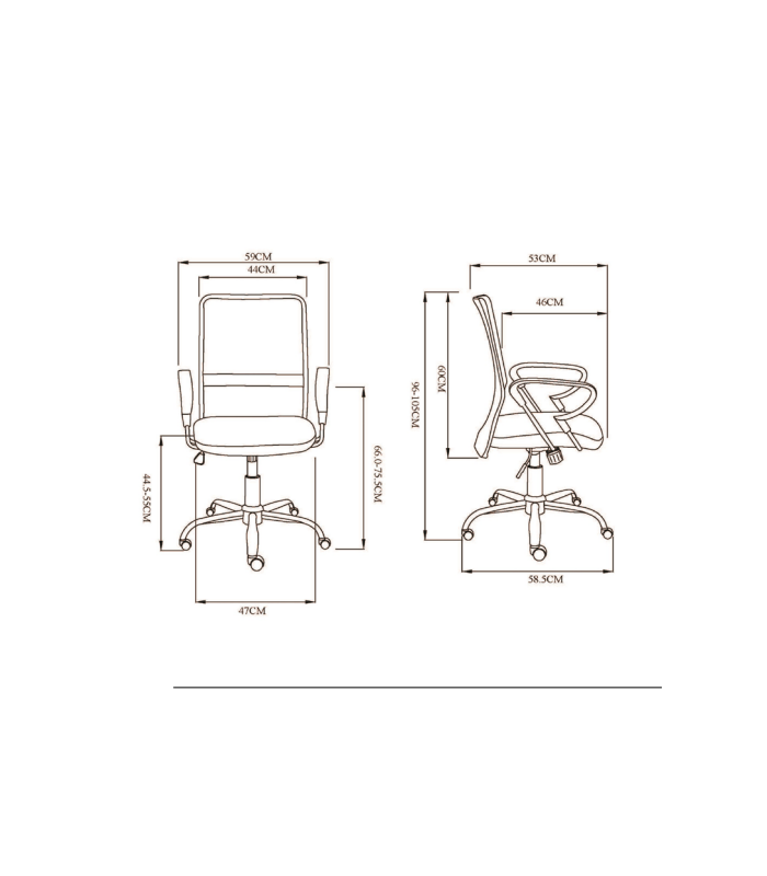 copy of Logic swivel office chair in various colors.