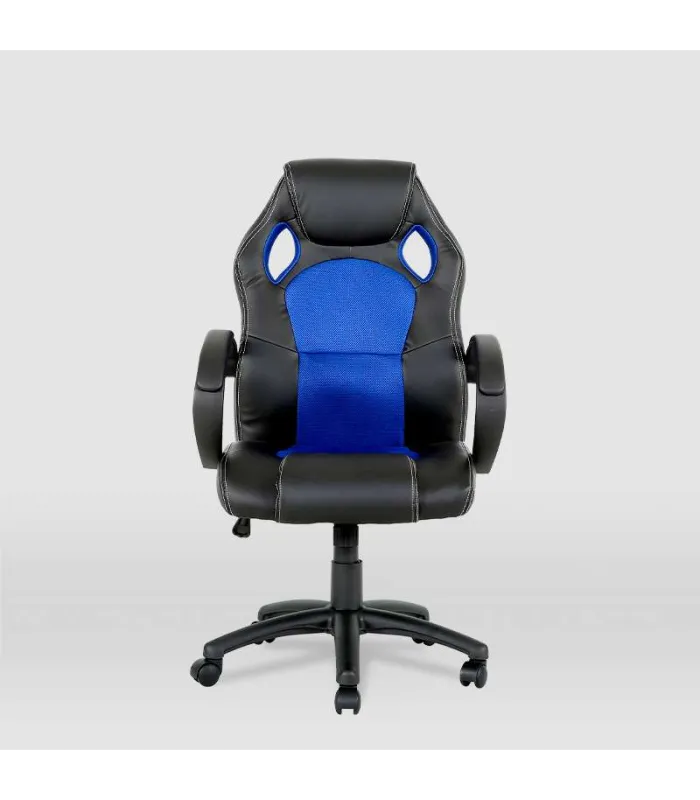 Silla gaming Olimpia en piel sintética negro/azul