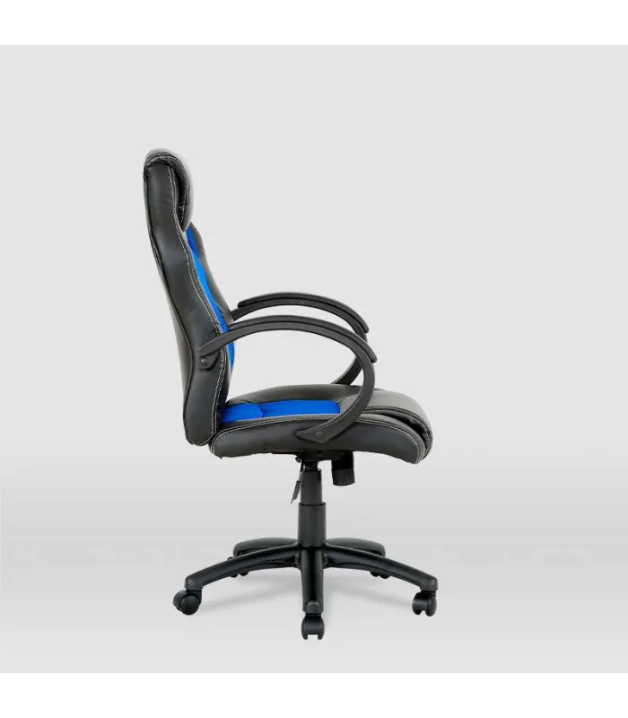 Silla gaming Olimpia en piel sintética negro/azul