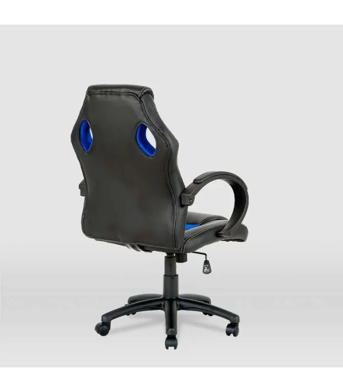 Silla gaming Olimpia en piel sintética negro/azul
