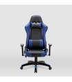 Silla gaming Regina tapizada en piel sintética negro/azul, 126.5/133.5cm(alto) 70.5cm(ancho) 49.5cm(largo)