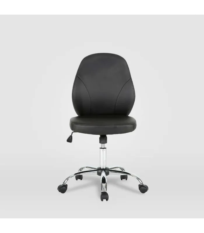 Silla de oficina Estela en piel sintética negra