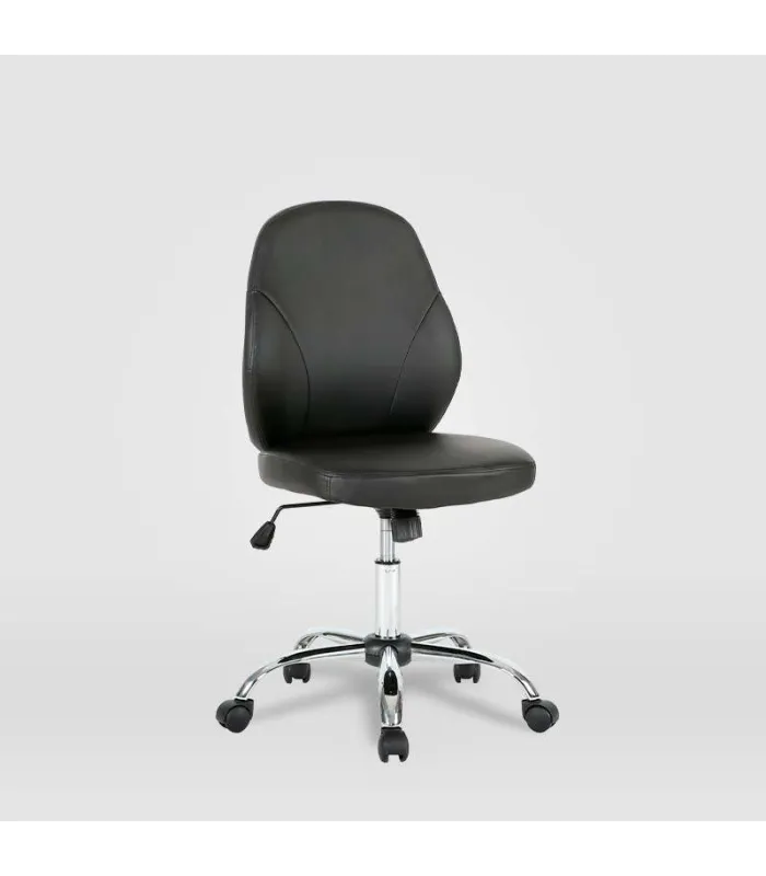 Silla de oficina Estela en piel sintética negra