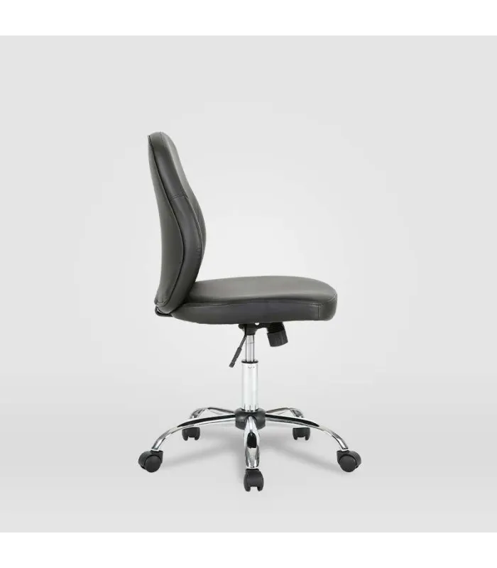 Silla de oficina Estela en piel sintética negra