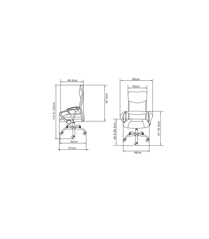 Silla de oficina Dafne, ergonomía y confort en negro