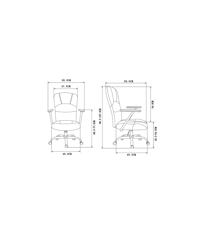 copy of Fauteuil de bureau pivotant avec 5 couleurs au choix 57