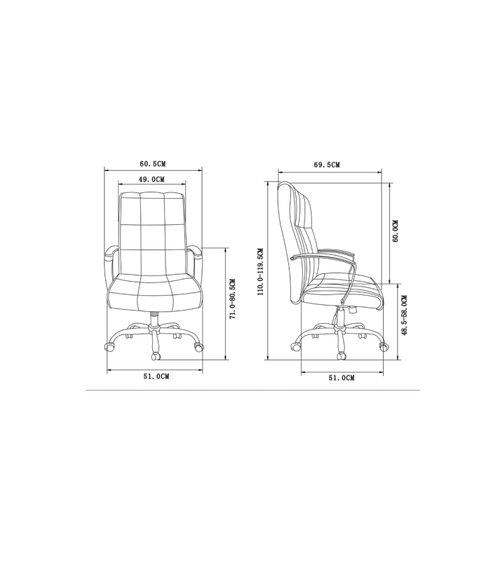 copy of Fauteuil de bureau pivotant avec 5 couleurs au choix 57