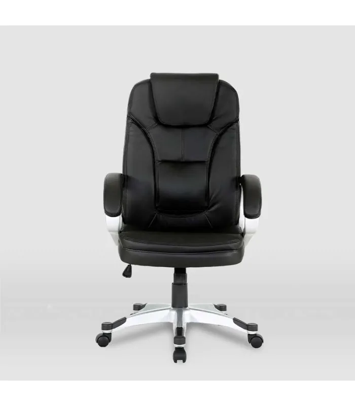 Silla de oficina Elisabeth en piel sintética negra.