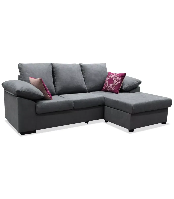 Chaiselongue reversible Alejandra en gris 230x148 cm