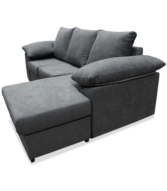 Chaiselongue réversible Alejandra en gris 230 CM (L) x 148 CM