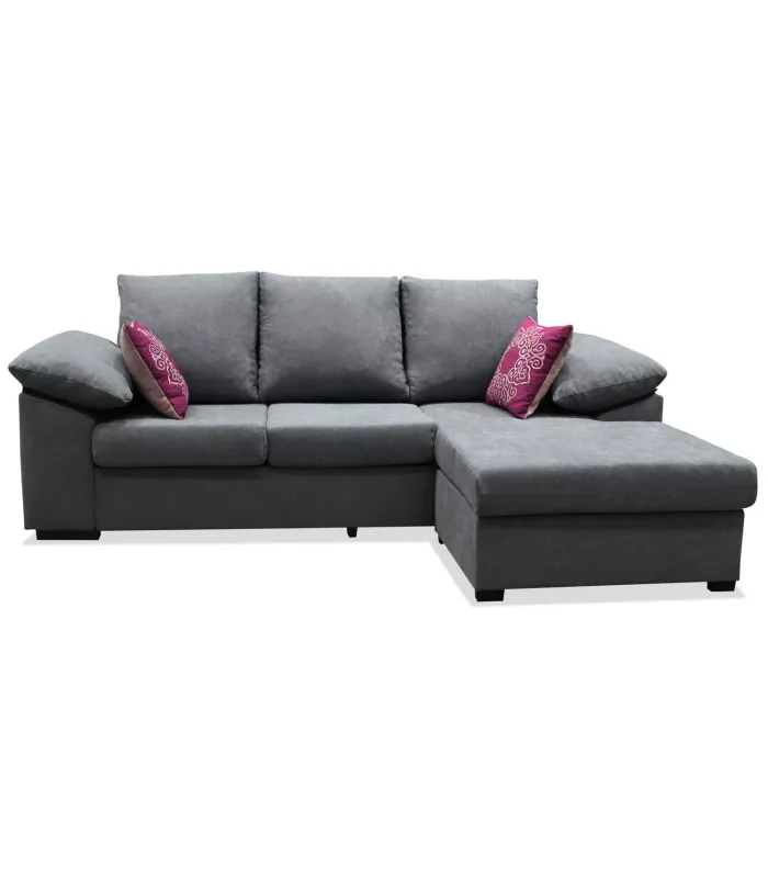 Chaiselongue reversible Alejandra en gris 230x148 cm