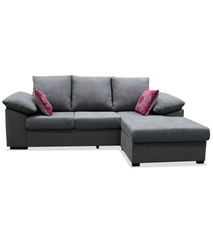 Chaiselongue réversible Alejandra en gris 230 CM (L) x 148 CM