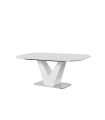 Mesa para comedor extensible Md-UVE acabado blanco, 160/200cm(ancho) 76cm(altura) 90cm(fondo).