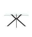Mesa de jantar fixa Md-Stacy em acabamento preto, 140cm (largura) 75cm (altura) 80cm (profundidade).