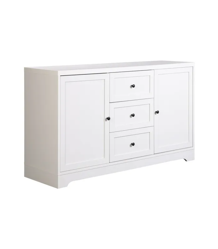 Aparador Md-Ottavia, 2 puertas, 3 cajones, blanco