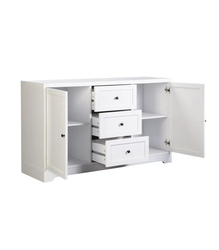 Aparador Md-Ottavia, 2 puertas, 3 cajones, blanco