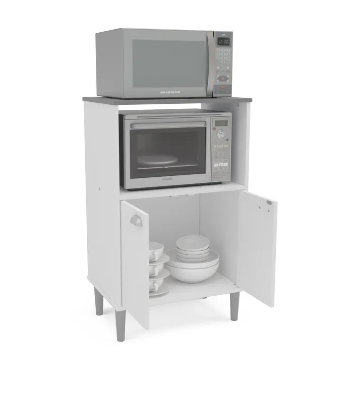 Mueble auxiliar blanco para microondas, 95x58x41 cm