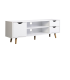 Mueble TV Md-Fiano 2 cajones y 1 puerta, blanco, 120cm