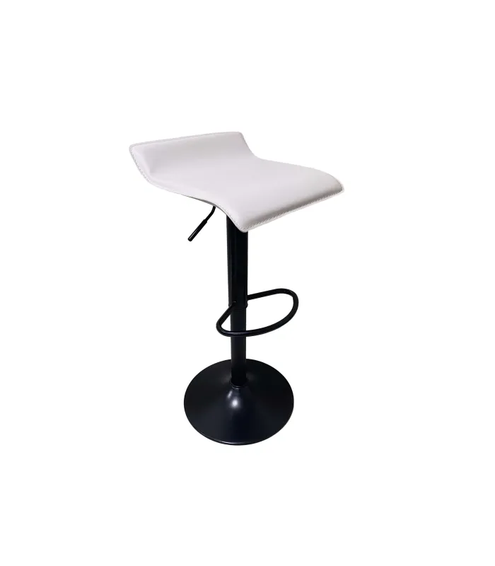 Pack de 2 taburetes Dalí regulables en polipiel blanco