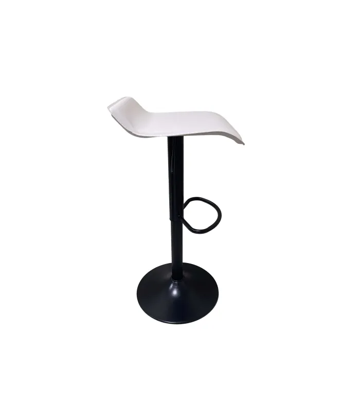 Pack de 2 taburetes Dalí regulables en polipiel blanco