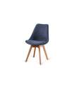 Pack 4 sillas Super Dereck tapizado en tejido azul marino, 42 cm(ancho) 81 cm(altura) 46 cm(fondo)