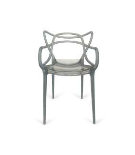 Lot de 4 chaises coquille gris fumée 82,5 cm (hauteur) 51,5 cm
