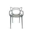 Lot de 4 chaises coquille gris fumée 82,5 cm (hauteur) 51,5 cm (largeur) 57 cm (profondeur)