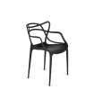 Pack 4 chaises coque en polypropylène couleur noir 51.5 cm(largeur) 82.5 cm(hauteur) 57 cm(profondeur)