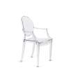 Pack 4 chaises en polycarbonate modèle Ópera avec bras. 56 cm (largeur) 92 cm (hauteur) 53,5 cm (profondeur)