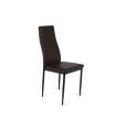 Pack 6 sillas Oviedo tapizadas en símil piel marrón chocolate, 43cm(ancho ) 98cm(altura) 51cm(fondo)