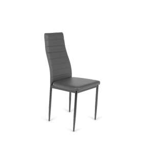 Pack de 6 sillas tapizadas Oviedo tapizadas en símil piel gris, 43cm(ancho ) 98cm(altura) 51cm(fondo)