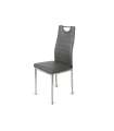 Pack de 6 sillas Orense tapizadas en polipiel gris. 98 cm(alto)43 cm(ancho)51 cm(largo)