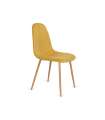 Pack 4 sillas tapizadas en dorado modelo Córdoba Tela 43 cm(ancho) 86 cm(altura) 55 cm(fondo)