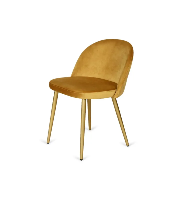 Pack de 4 sillas Zaragoza velvet dorado, 75 cm alto