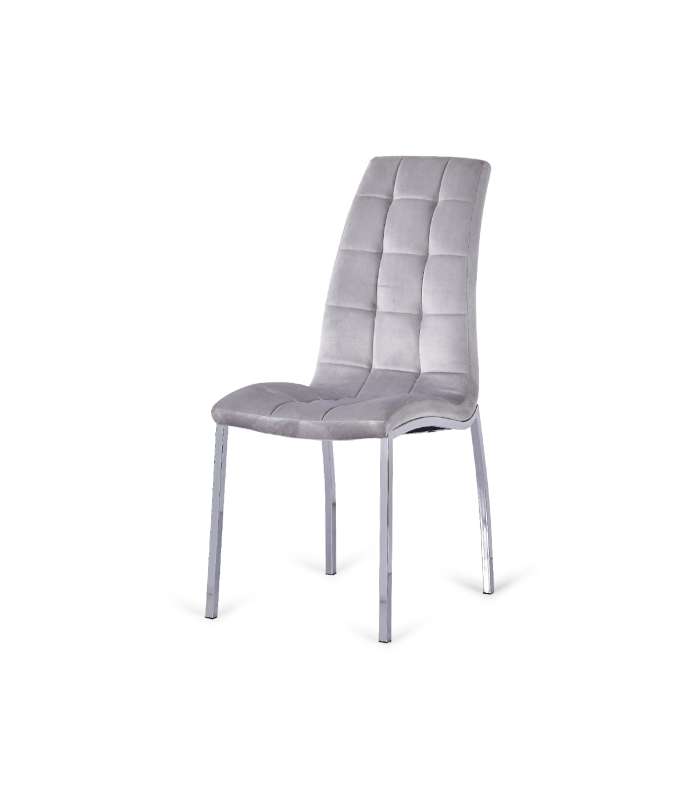 Lot de 4 chaises en velours San Sebastian, gris foncé ou gris