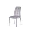Pack de 4 sillas San Sebastián tapizada en tejido velvet gris claro. 96 cm (alto) 42 cm (ancho) 55 cm (fondo)