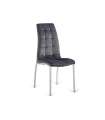 Lot de 4 chaises en velours San Sebastian, gris foncé ou gris clair au choix. 96 cm (hauteur) 42 cm (largeur) 55 cm (profondeur)