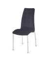 Lot de 4 chaises en velours San Sebastian, gris foncé ou gris clair au choix. 96 cm (hauteur) 42 cm (largeur) 55 cm (profondeur)