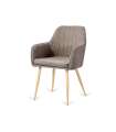 Pack de 2 sillas Víctor tapizado marrón jaspeado patas de madera 85 cm(alto)58 cm(ancho)55 cm(largo)