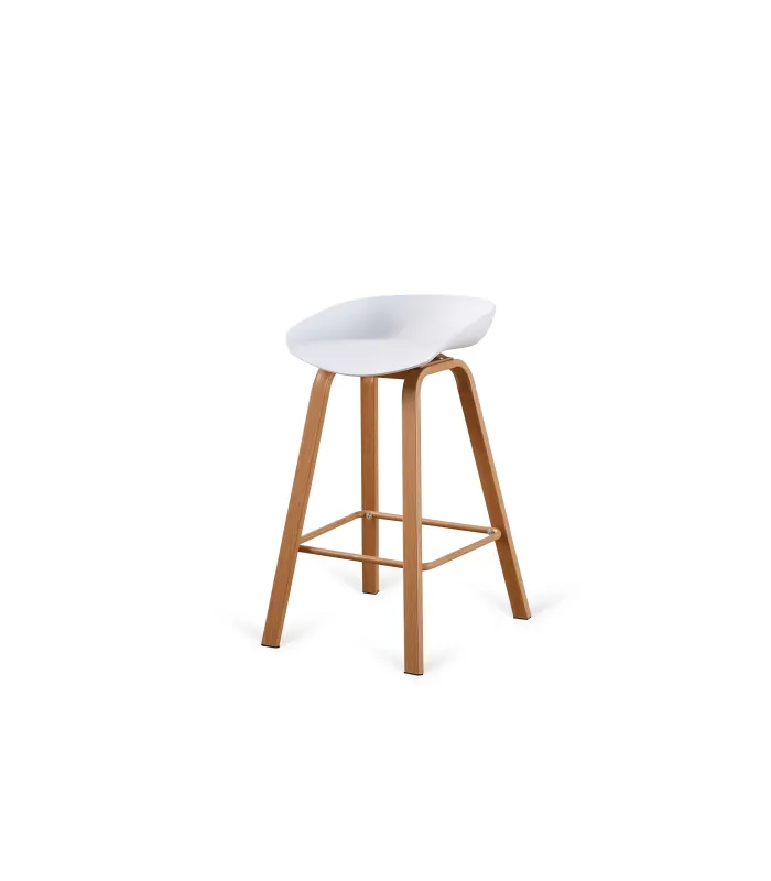 Pack de 2 taburetes Goya blancos, diseño moderno y funcional