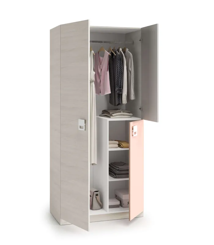 Armario 3 puertas abatibles multicolor 200x90 cm