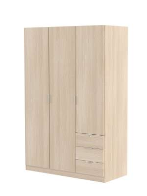 Armario de 3 puertas y 3 cajones en roble