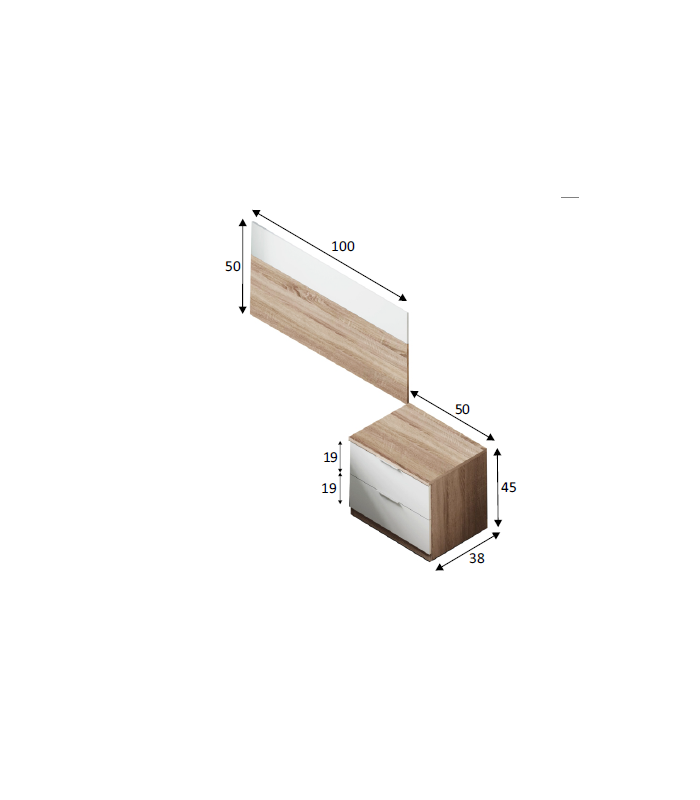 FRS Conjuntos de dormitorio Cabecero para colchón de 90 cm +