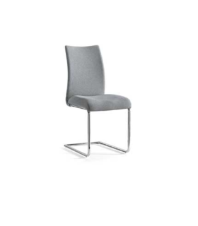 MBTIC 1 silla Pack de 4 sillas Luca tapizadas tela color gris