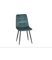 Pack de 4 sillas Julia tapizada en tejido velvet verde, 92cm(alto) 44cm(ancho) 40cm(largo)