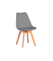 Pack de 4 sillas modelo Susan tapizadas en piel sintética gris, 49cm(ancho ) 83cm(altura) 40cm(fondo)