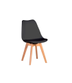 Pack de 4 sillas modelo Susan tapizadas en piel sintética negro, 49cm(ancho ) 83cm(altura) 40cm(fondo)