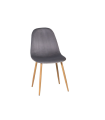 Pack de 4 sillas modelo Sharon tapizadas en velvet gris claro, 44cm(ancho ) 86cm(altura) 41cm(fondo)